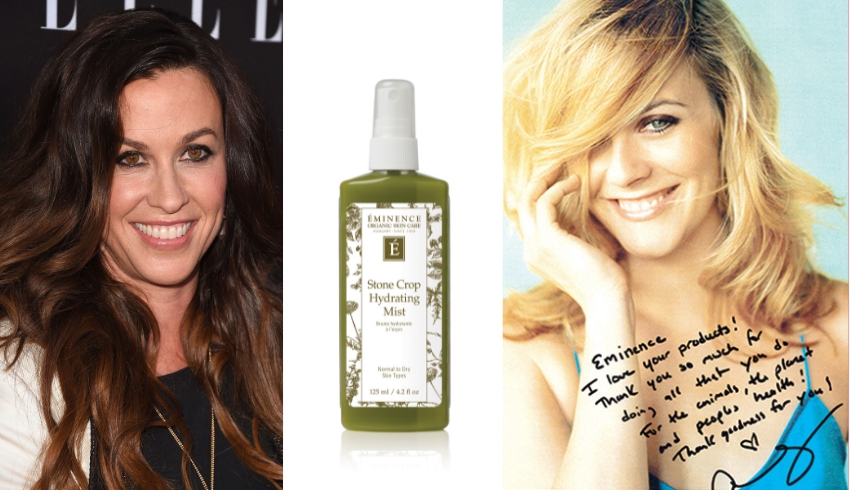 Celebrities Alanis Morissette and Alicia Silverstone